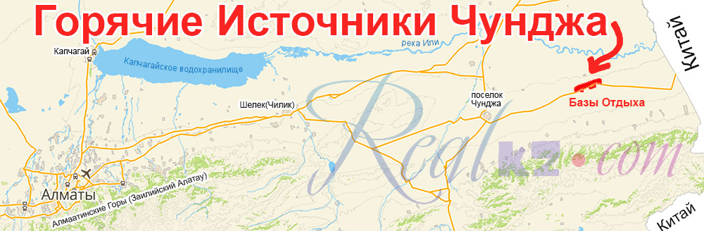 Схема расположения горячих источников на карте