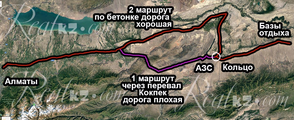 Схема дороги к горячим источникам Чунджа