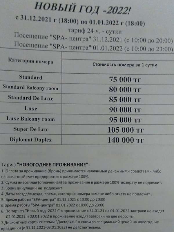 Новогодний тариф 2022