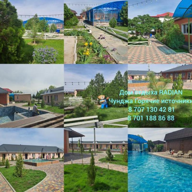 RADIAN Кондиционер есть. Горячие источники!!!😇 5 классных бассейна, крытый бассейн, сауна, столовая, зона барбекю, караоке, детская площадка. Будние дни 9000. Выходные 15000 с завтраком
